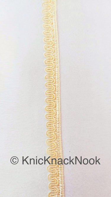 Beige Thread Woven Trim Embellished, Fringe Trim, Approx. 10 mm wide